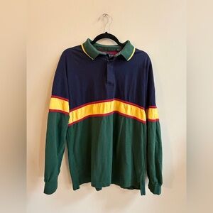 Concepts Vintage Striped Multicolor Long Sleeve Cotton Polo Shirt Top